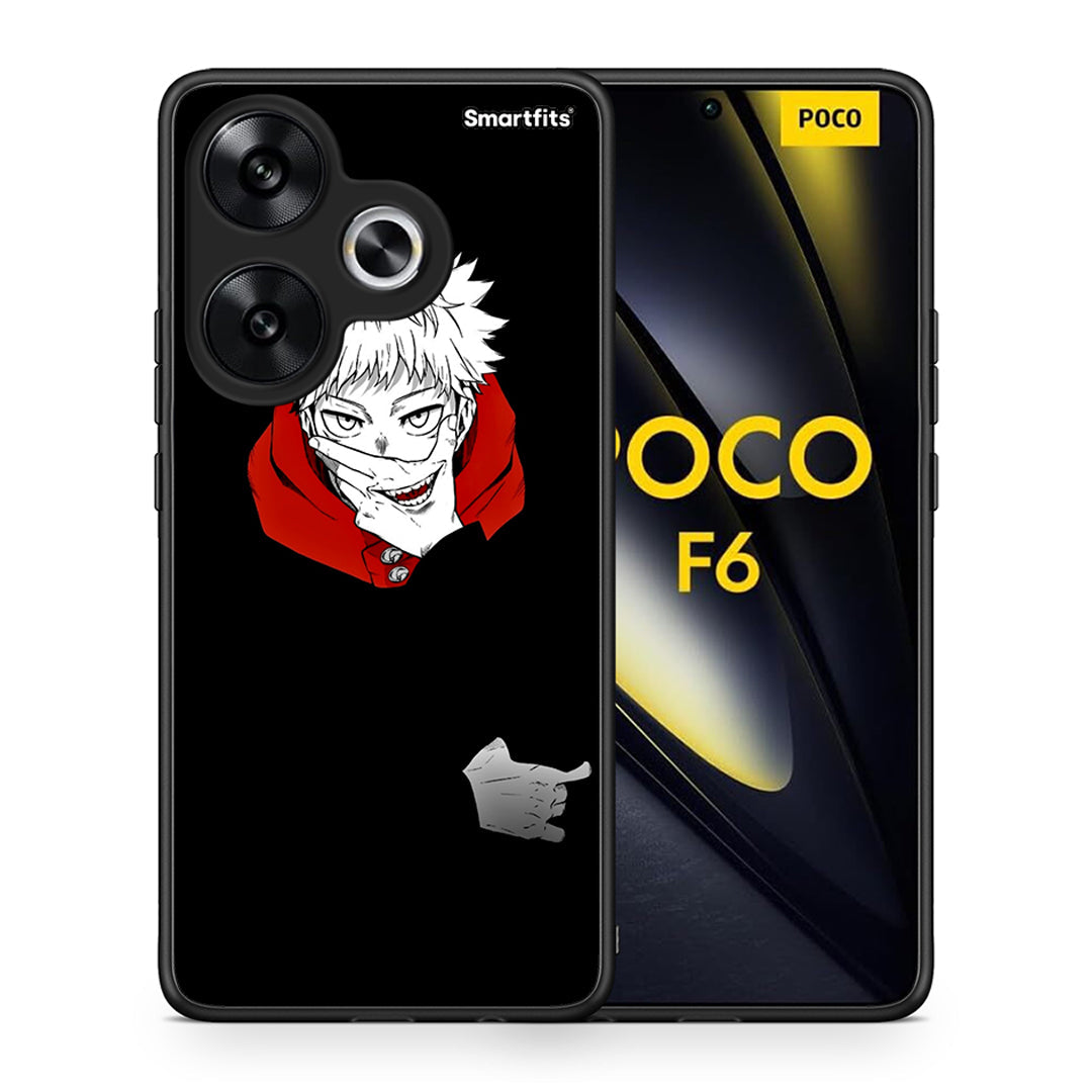 Θήκη Xiaomi Poco F6 Itadori Anime από τη Smartfits με σχέδιο στο πίσω μέρος και μαύρο περίβλημα | Xiaomi Poco F6 Itadori Anime case with colorful back and black bezels