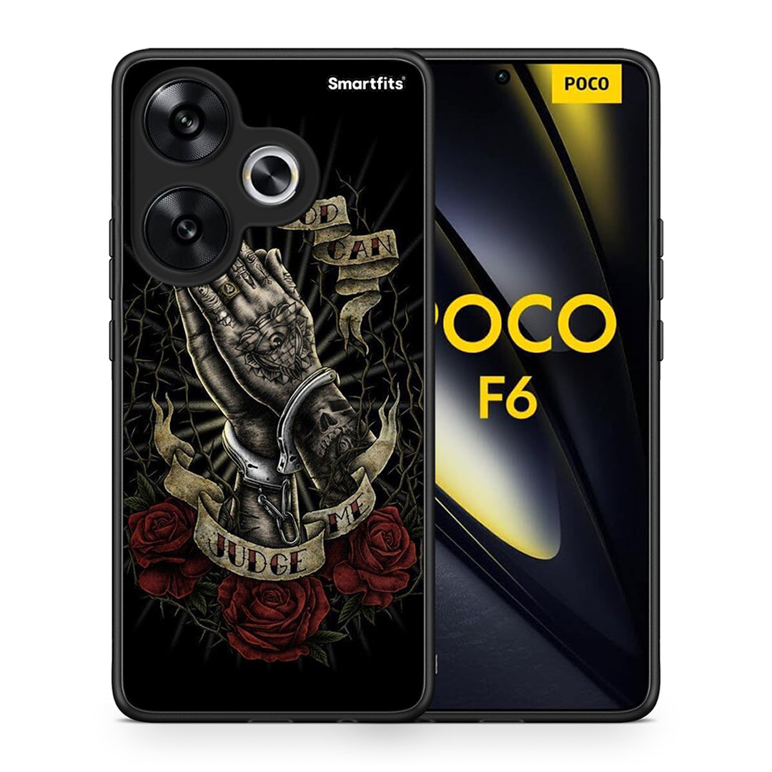 Θήκη Xiaomi Poco F6 Judge By God από τη Smartfits με σχέδιο στο πίσω μέρος και μαύρο περίβλημα | Xiaomi Poco F6 Judge By God case with colorful back and black bezels