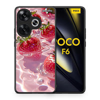 Thumbnail for Θήκη Xiaomi Poco F6 Juicy Strawberries από τη Smartfits με σχέδιο στο πίσω μέρος και μαύρο περίβλημα | Xiaomi Poco F6 Juicy Strawberries case with colorful back and black bezels