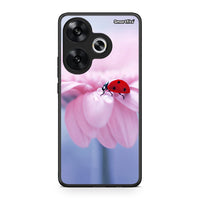 Thumbnail for Xiaomi Poco F6 Ladybug Flower θήκη από τη Smartfits με σχέδιο στο πίσω μέρος και μαύρο περίβλημα | Smartphone case with colorful back and black bezels by Smartfits