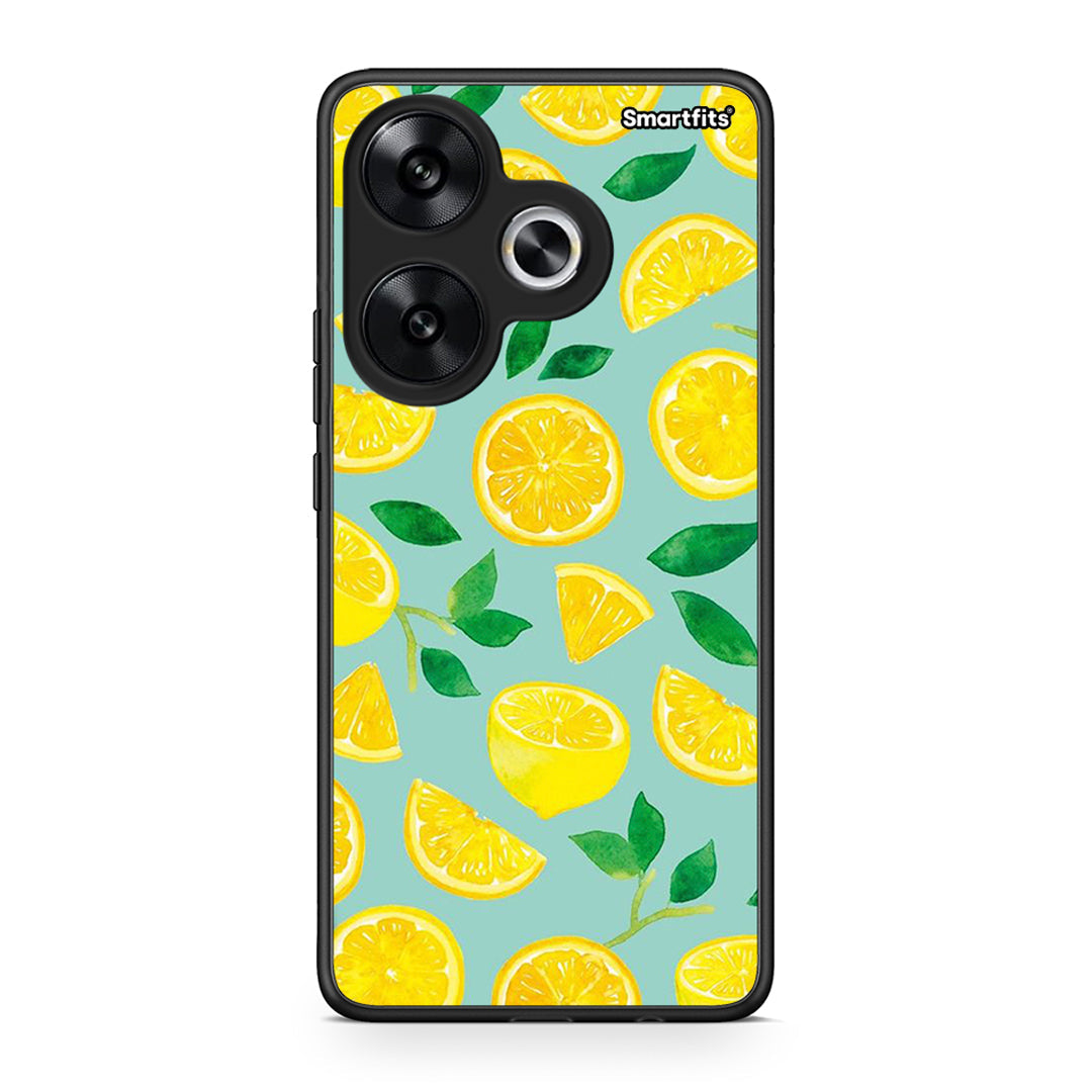 Xiaomi Poco F6 Lemons θήκη από τη Smartfits με σχέδιο στο πίσω μέρος και μαύρο περίβλημα | Smartphone case with colorful back and black bezels by Smartfits