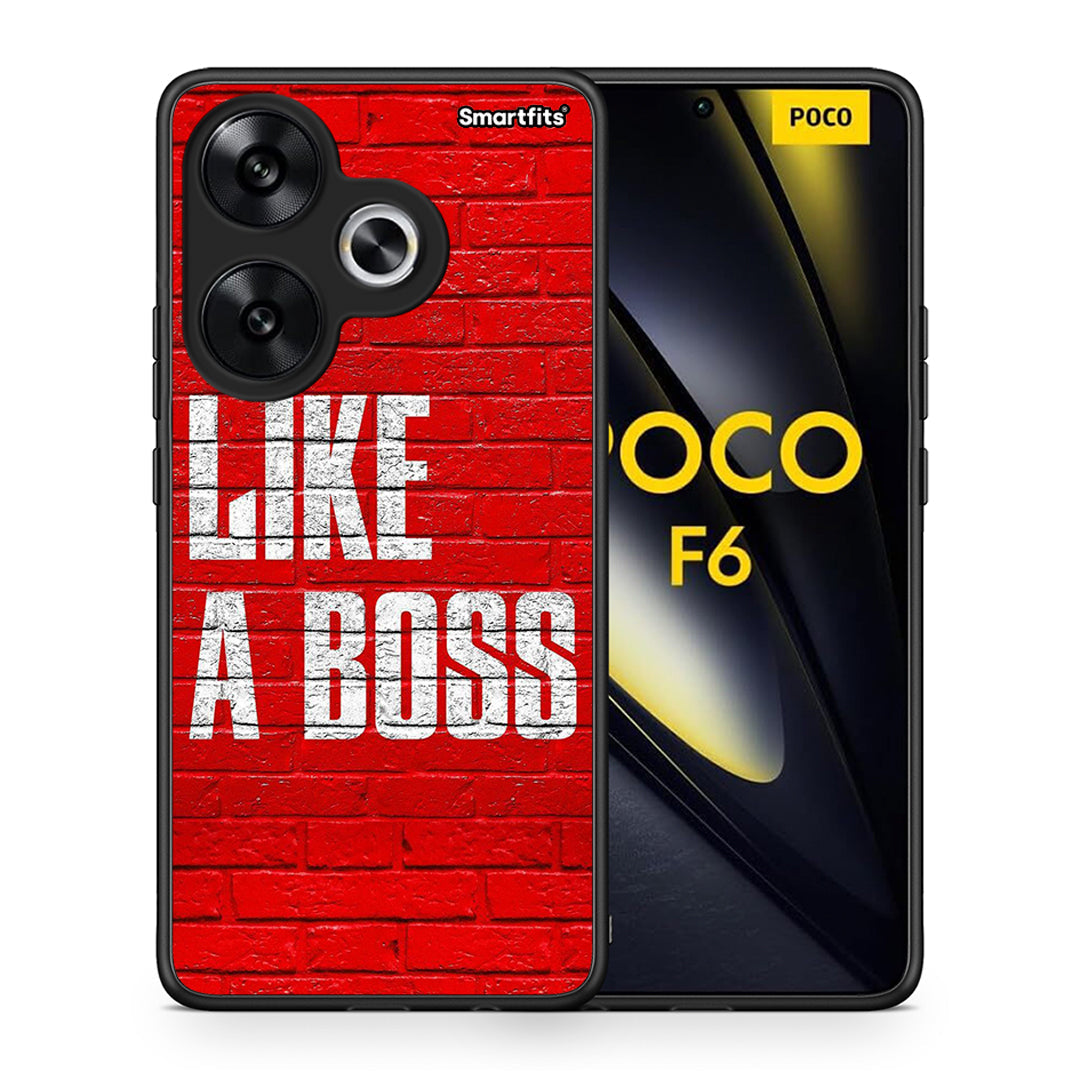 Θήκη Xiaomi Poco F6 Like A Boss από τη Smartfits με σχέδιο στο πίσω μέρος και μαύρο περίβλημα | Xiaomi Poco F6 Like A Boss case with colorful back and black bezels