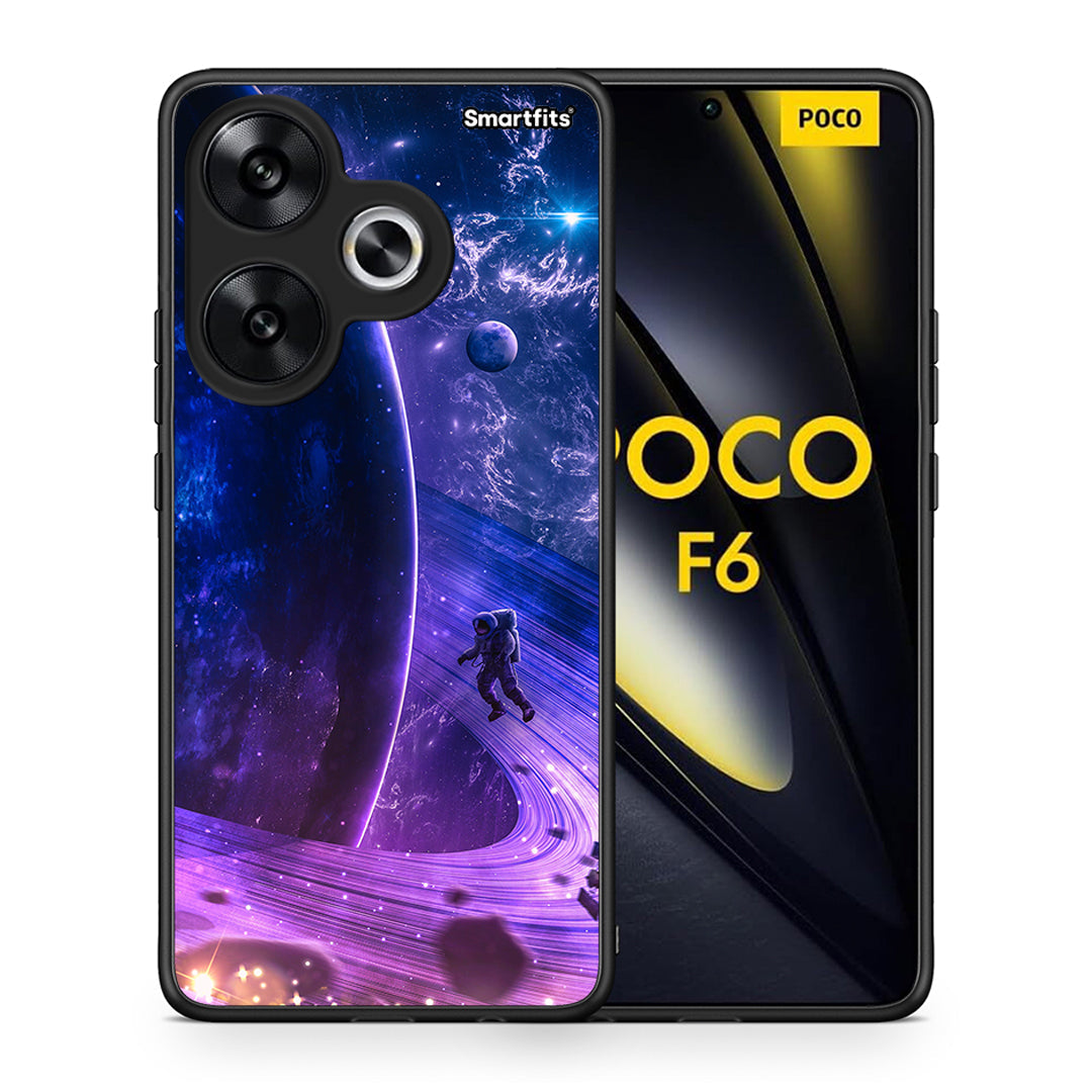 Θήκη Xiaomi Poco F6 Lost Astronaut από τη Smartfits με σχέδιο στο πίσω μέρος και μαύρο περίβλημα | Xiaomi Poco F6 Lost Astronaut case with colorful back and black bezels