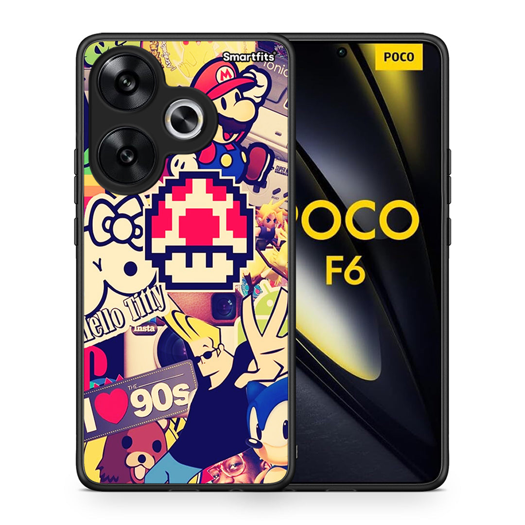 Θήκη Xiaomi Poco F6 Love The 90s από τη Smartfits με σχέδιο στο πίσω μέρος και μαύρο περίβλημα | Xiaomi Poco F6 Love The 90s case with colorful back and black bezels