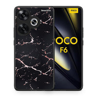 Thumbnail for Θήκη Xiaomi Poco F6 Black Rosegold Marble από τη Smartfits με σχέδιο στο πίσω μέρος και μαύρο περίβλημα | Xiaomi Poco F6 Black Rosegold Marble case with colorful back and black bezels