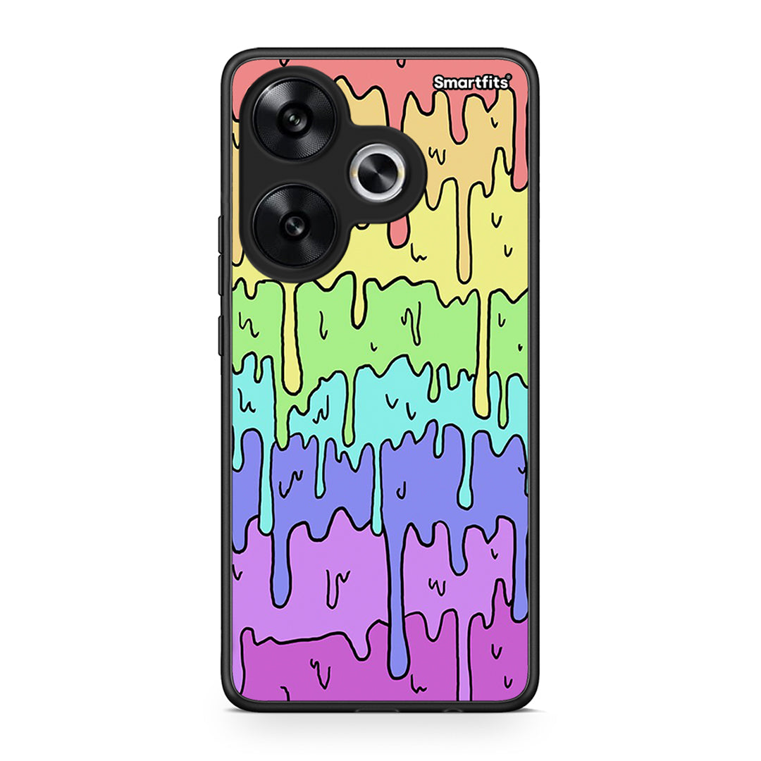 Xiaomi Poco F6 Melting Rainbow θήκη από τη Smartfits με σχέδιο στο πίσω μέρος και μαύρο περίβλημα | Smartphone case with colorful back and black bezels by Smartfits