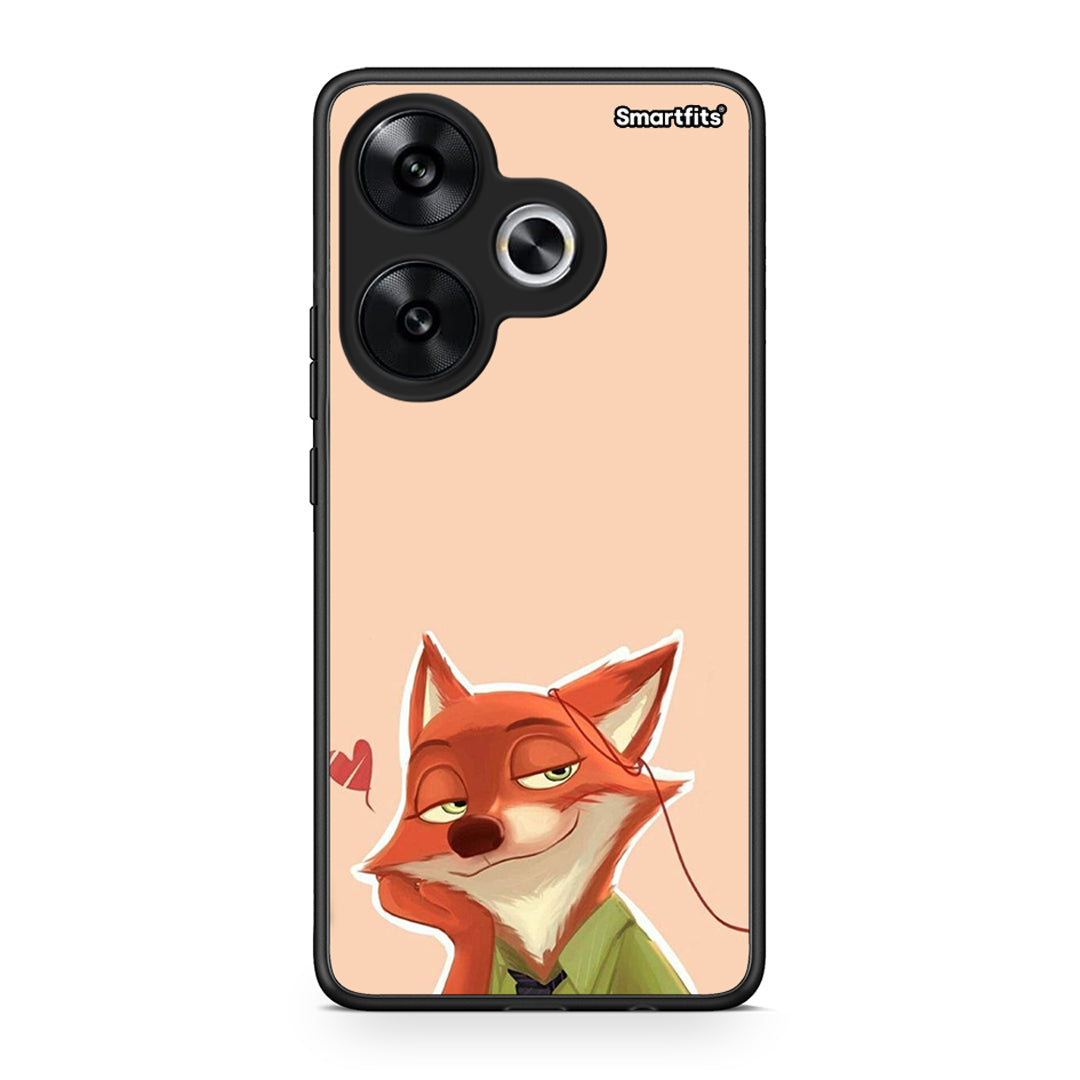 Xiaomi Poco F6 Nick Wilde And Judy Hopps Love 1 θήκη από τη Smartfits με σχέδιο στο πίσω μέρος και μαύρο περίβλημα | Smartphone case with colorful back and black bezels by Smartfits