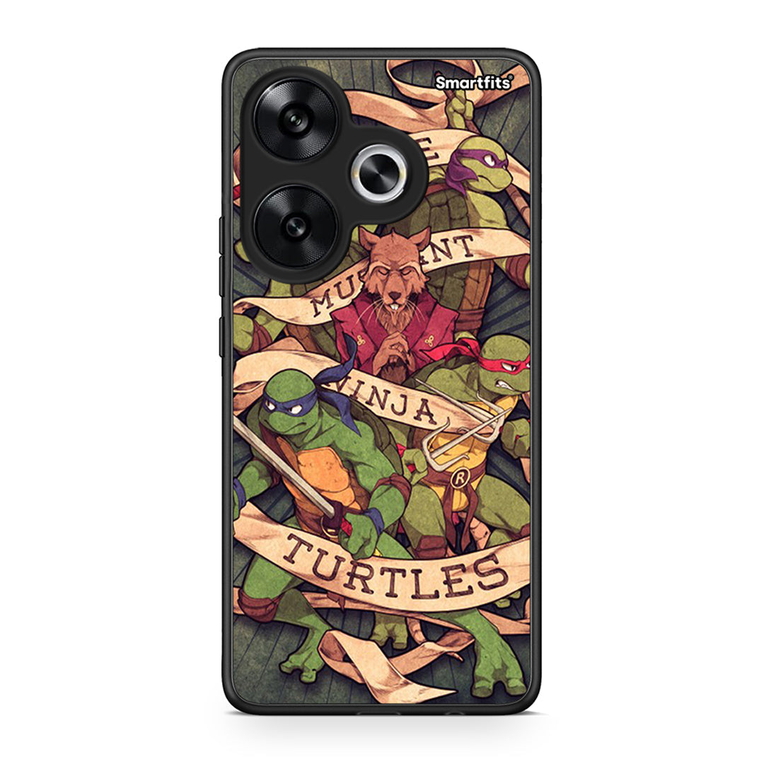 Xiaomi Poco F6 Ninja Turtles θήκη από τη Smartfits με σχέδιο στο πίσω μέρος και μαύρο περίβλημα | Smartphone case with colorful back and black bezels by Smartfits