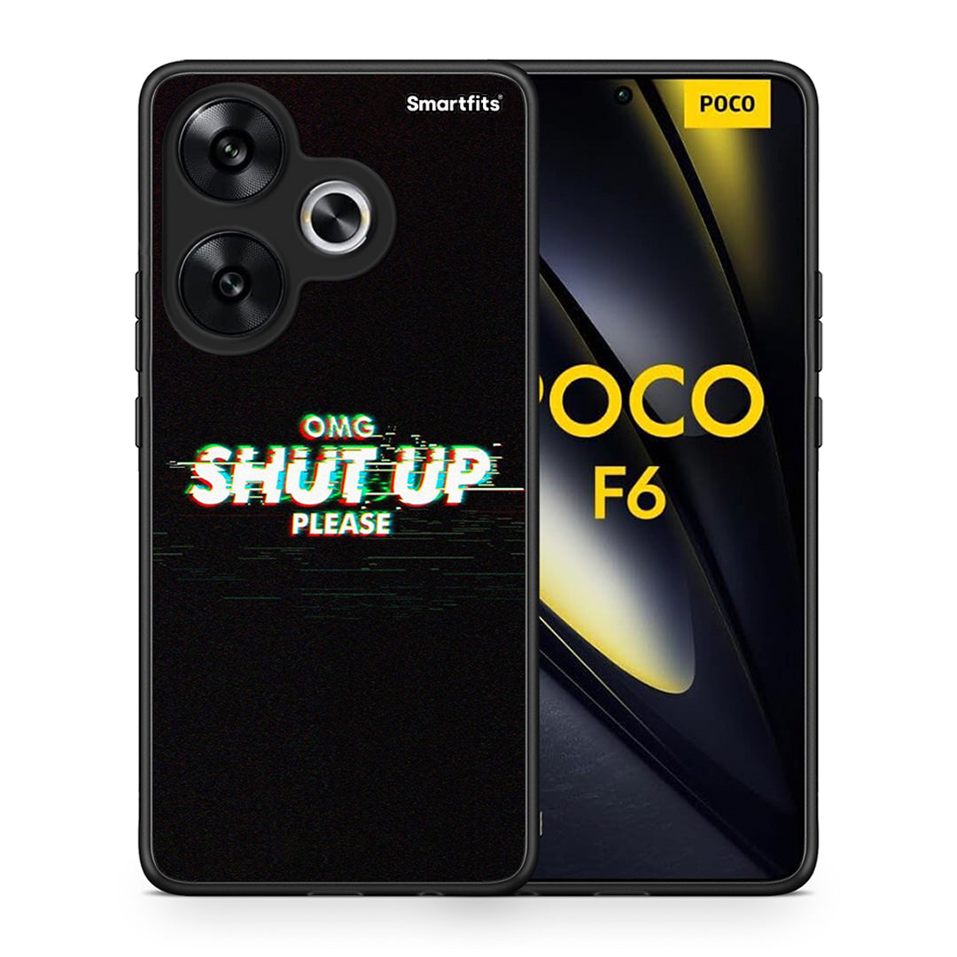 Θήκη Xiaomi Poco F6 OMG ShutUp από τη Smartfits με σχέδιο στο πίσω μέρος και μαύρο περίβλημα | Xiaomi Poco F6 OMG ShutUp case with colorful back and black bezels