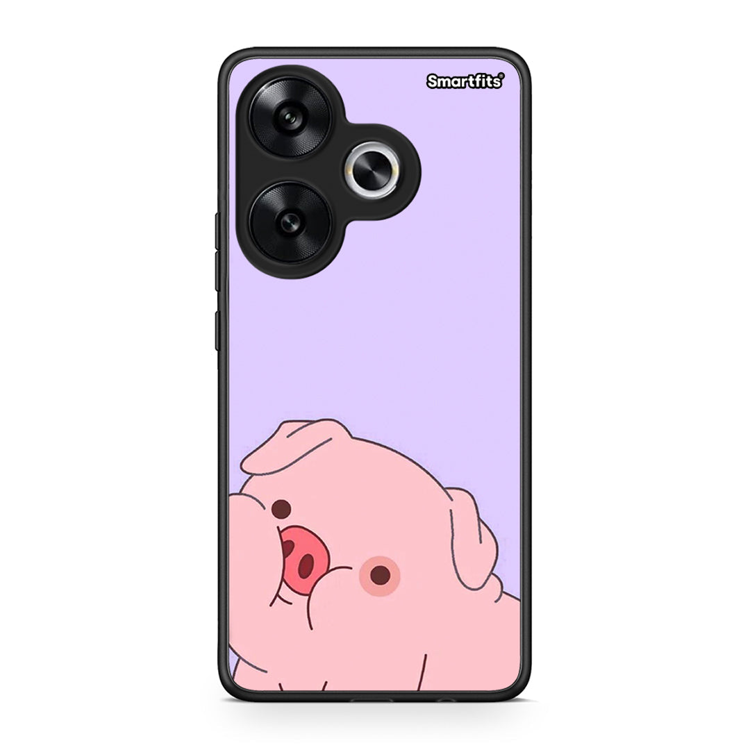 Xiaomi Poco F6 Pig Love 2 Θήκη Αγίου Βαλεντίνου από τη Smartfits με σχέδιο στο πίσω μέρος και μαύρο περίβλημα | Smartphone case with colorful back and black bezels by Smartfits