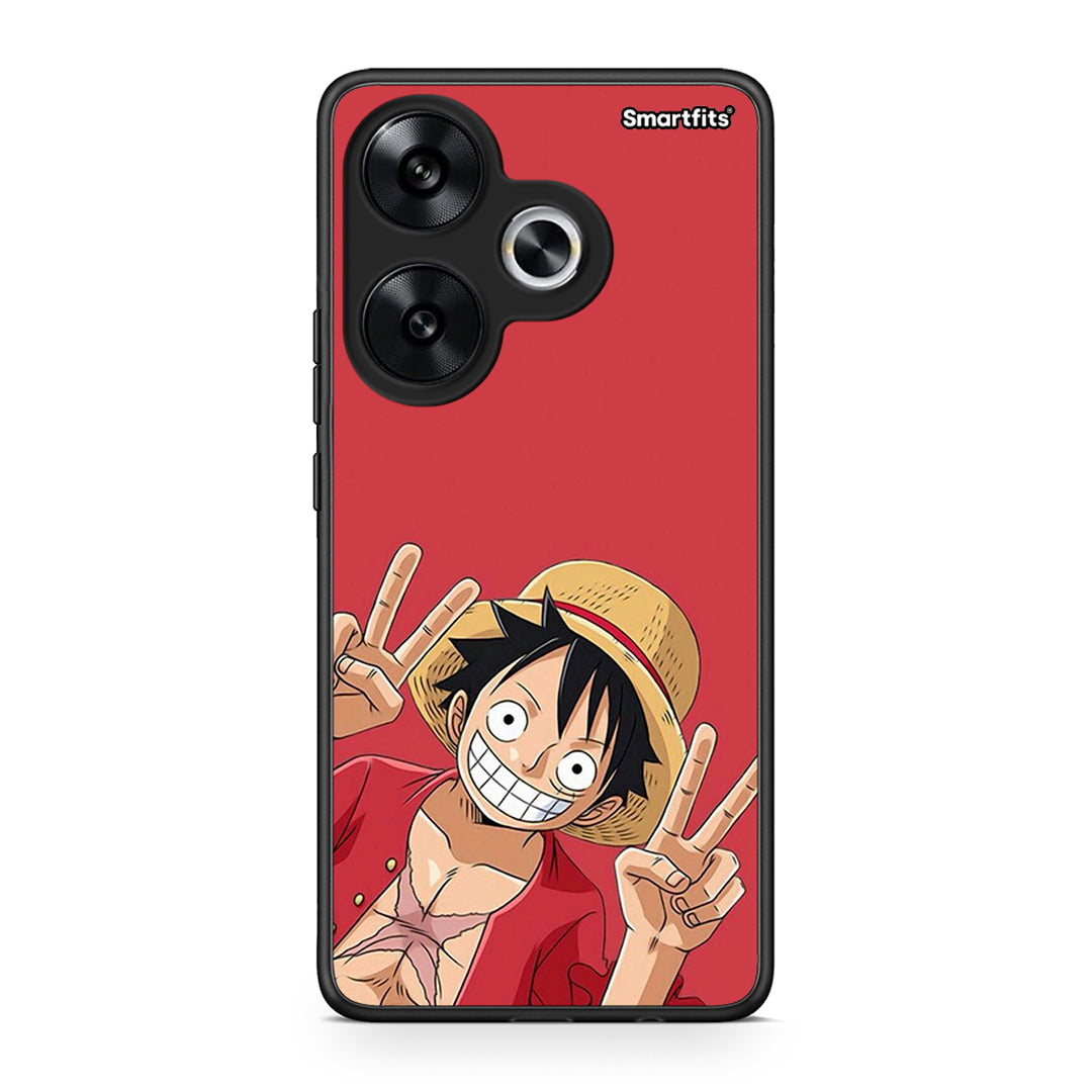 Xiaomi Poco F6 Pirate Luffy Θήκη από τη Smartfits με σχέδιο στο πίσω μέρος και μαύρο περίβλημα | Smartphone case with colorful back and black bezels by Smartfits