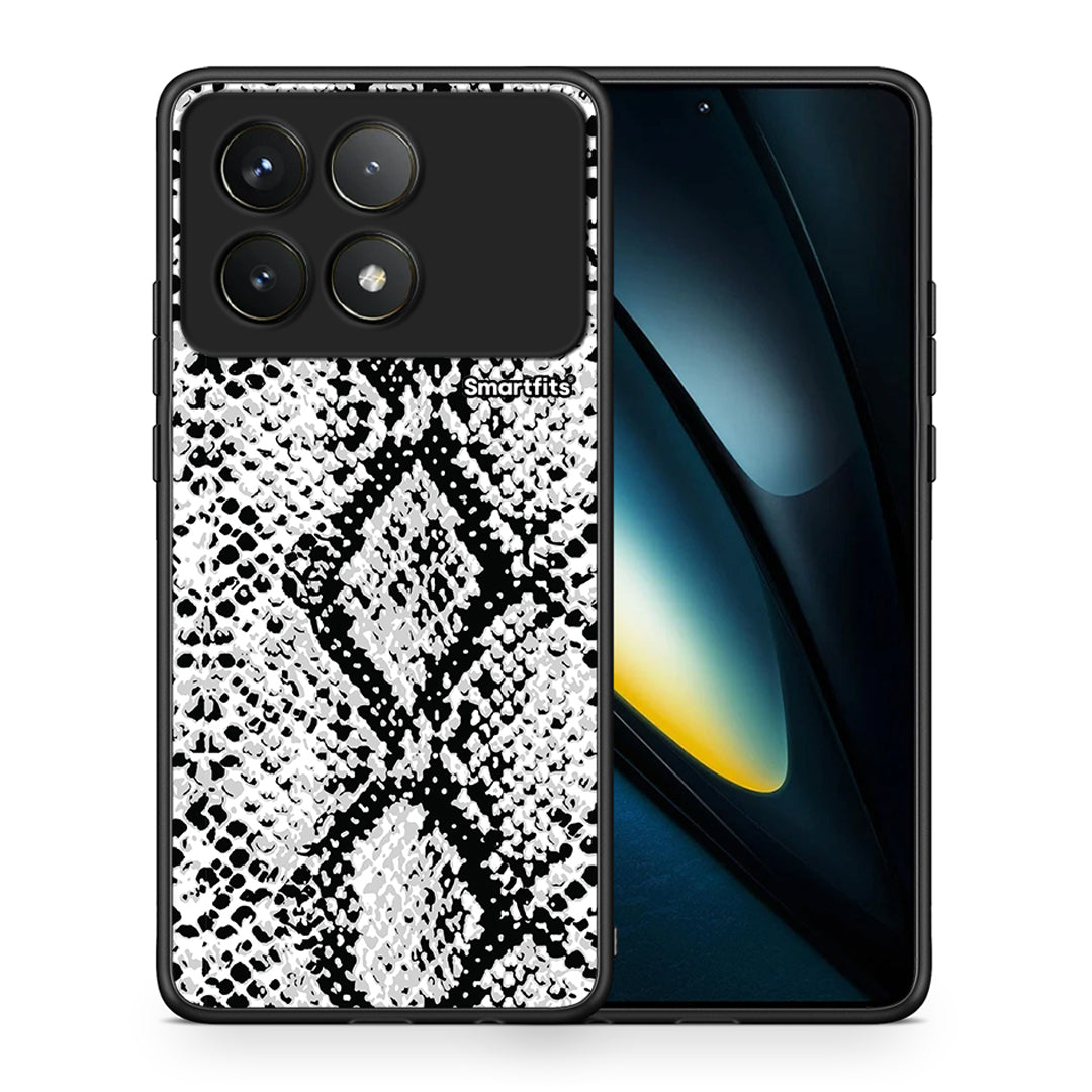 Θήκη Xiaomi Poco F6 Pro 5G White Snake Animal από τη Smartfits με σχέδιο στο πίσω μέρος και μαύρο περίβλημα | Xiaomi Poco F6 Pro 5G White Snake Animal case with colorful back and black bezels