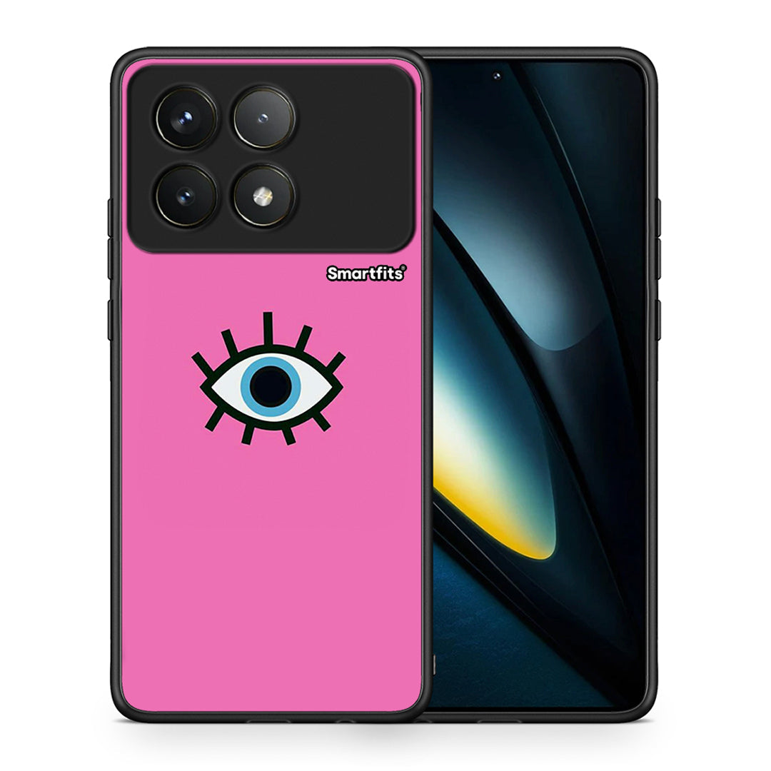 Θήκη Xiaomi Poco F6 Pro 5G Blue Eye Pink από τη Smartfits με σχέδιο στο πίσω μέρος και μαύρο περίβλημα | Xiaomi Poco F6 Pro 5G Blue Eye Pink case with colorful back and black bezels