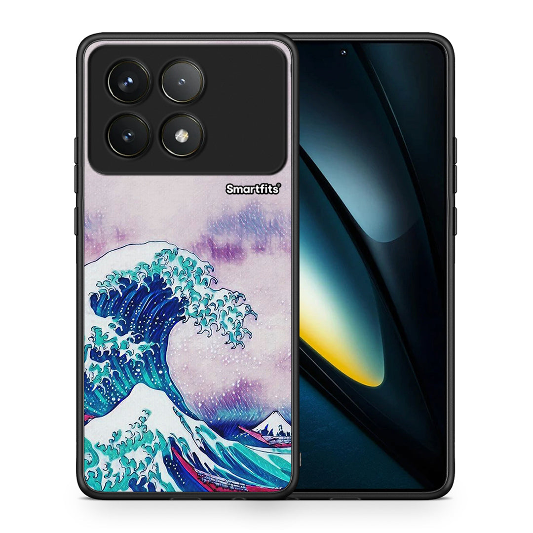 Θήκη Xiaomi Poco F6 Pro 5G Blue Waves από τη Smartfits με σχέδιο στο πίσω μέρος και μαύρο περίβλημα | Xiaomi Poco F6 Pro 5G Blue Waves case with colorful back and black bezels