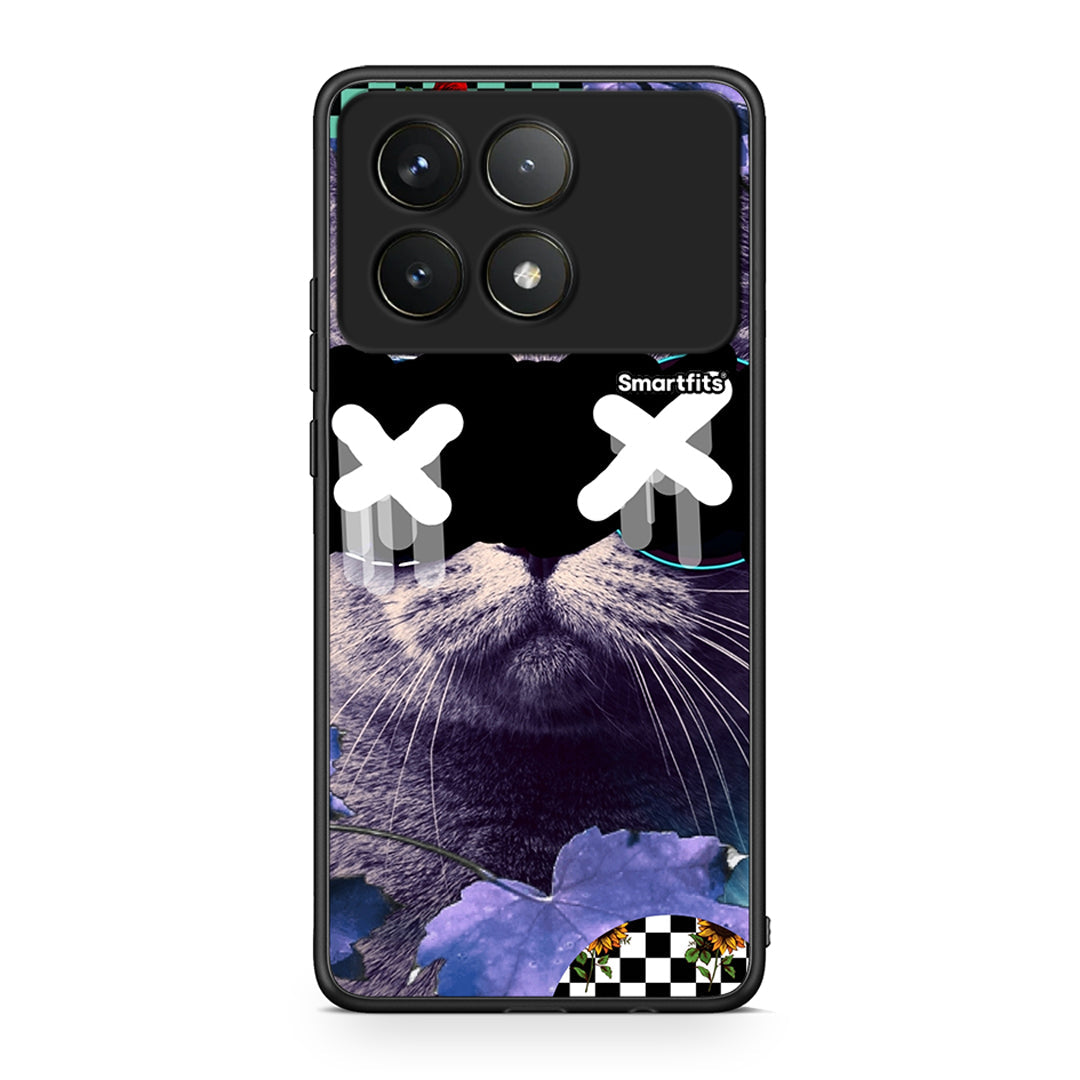 Xiaomi Poco F6 Pro 5G Cat Collage θήκη από τη Smartfits με σχέδιο στο πίσω μέρος και μαύρο περίβλημα | Smartphone case with colorful back and black bezels by Smartfits