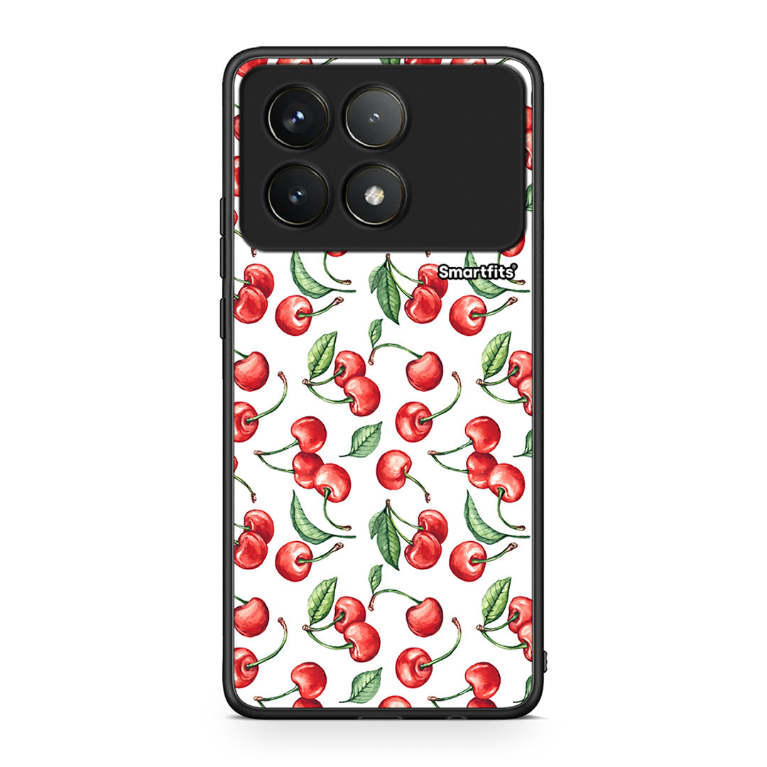 Xiaomi Poco F6 Pro 5G Cherry Summer θήκη από τη Smartfits με σχέδιο στο πίσω μέρος και μαύρο περίβλημα | Smartphone case with colorful back and black bezels by Smartfits