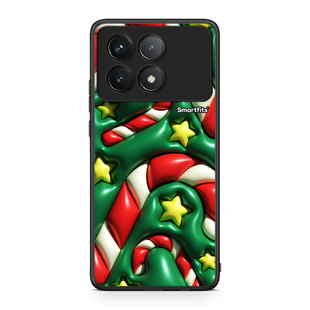 Xiaomi Poco F6 Pro 5G Christmas Bubbles θήκη από τη Smartfits με σχέδιο στο πίσω μέρος και μαύρο περίβλημα | Smartphone case with colorful back and black bezels by Smartfits