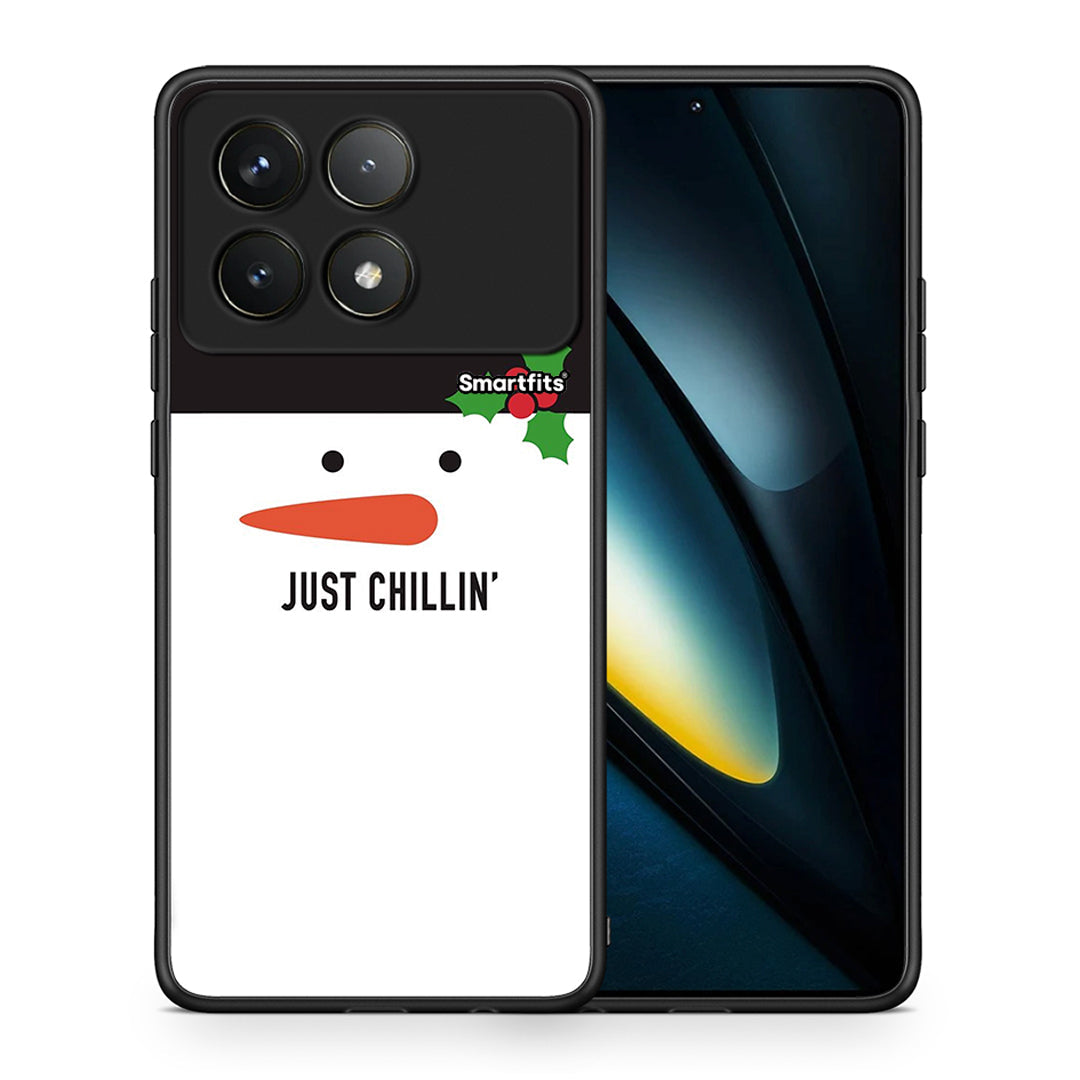 Θήκη Xiaomi Poco F6 Pro 5G Christmas Chillin από τη Smartfits με σχέδιο στο πίσω μέρος και μαύρο περίβλημα | Xiaomi Poco F6 Pro 5G Christmas Chillin case with colorful back and black bezels