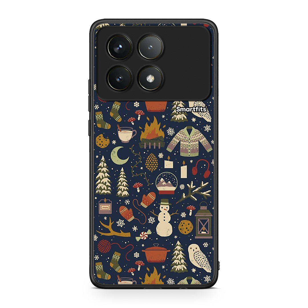 Xiaomi Poco F6 Pro 5G Christmas Elements θήκη από τη Smartfits με σχέδιο στο πίσω μέρος και μαύρο περίβλημα | Smartphone case with colorful back and black bezels by Smartfits