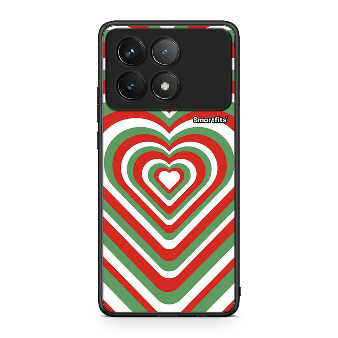 Xiaomi Poco F6 Pro 5G Christmas Hearts θήκη από τη Smartfits με σχέδιο στο πίσω μέρος και μαύρο περίβλημα | Smartphone case with colorful back and black bezels by Smartfits