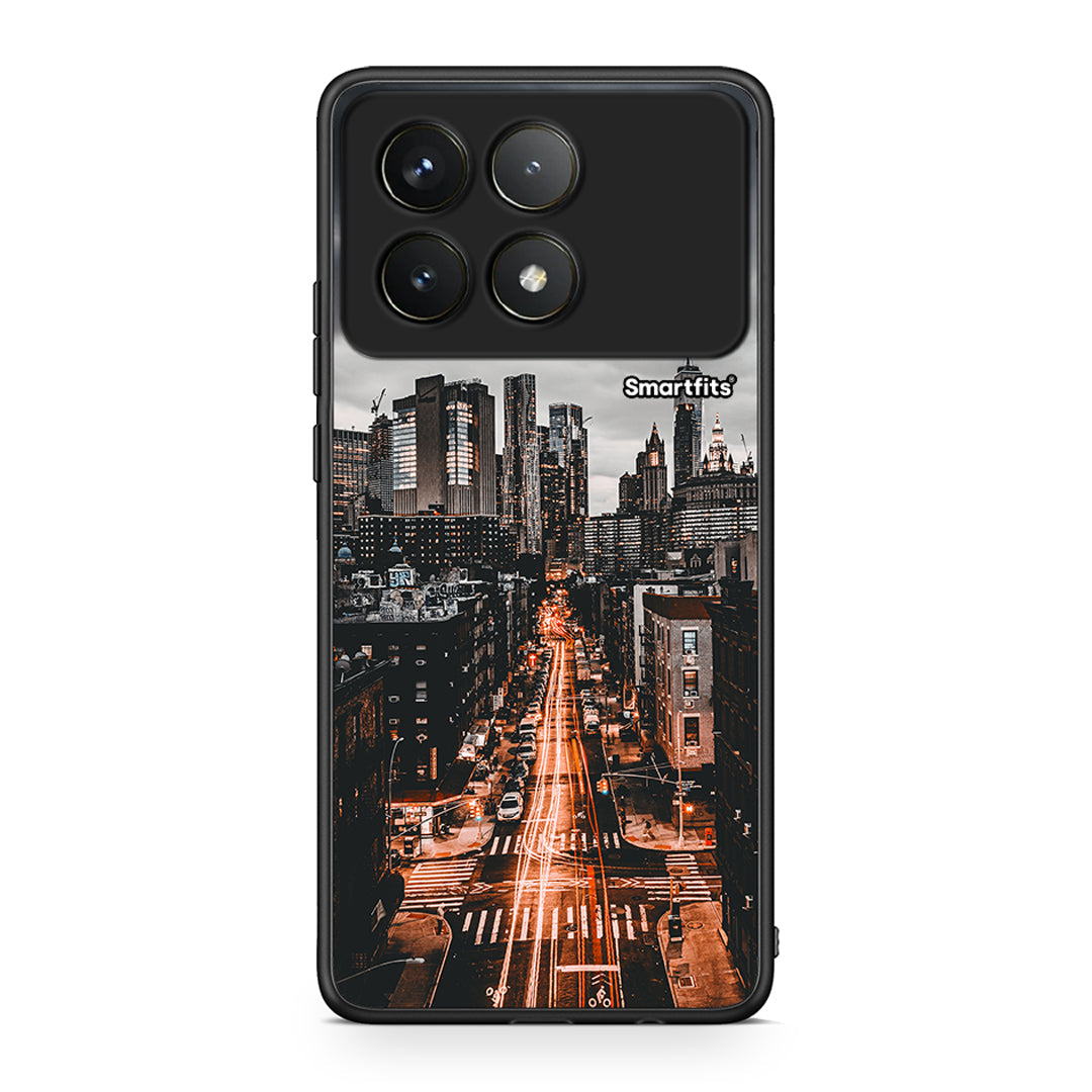 Xiaomi Poco F6 Pro 5G City Lights θήκη από τη Smartfits με σχέδιο στο πίσω μέρος και μαύρο περίβλημα | Smartphone case with colorful back and black bezels by Smartfits