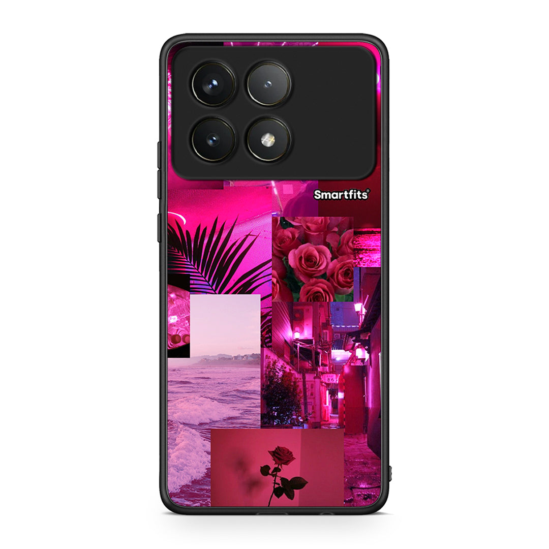 Xiaomi Poco F6 Pro 5G Collage Red Roses Θήκη Αγίου Βαλεντίνου από τη Smartfits με σχέδιο στο πίσω μέρος και μαύρο περίβλημα | Smartphone case with colorful back and black bezels by Smartfits