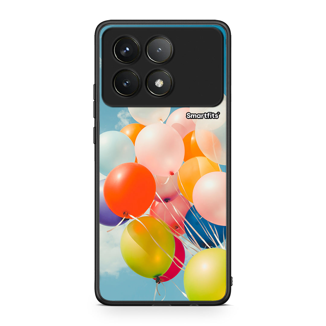 Xiaomi Poco F6 Pro 5G Colorful Balloons θήκη από τη Smartfits με σχέδιο στο πίσω μέρος και μαύρο περίβλημα | Smartphone case with colorful back and black bezels by Smartfits