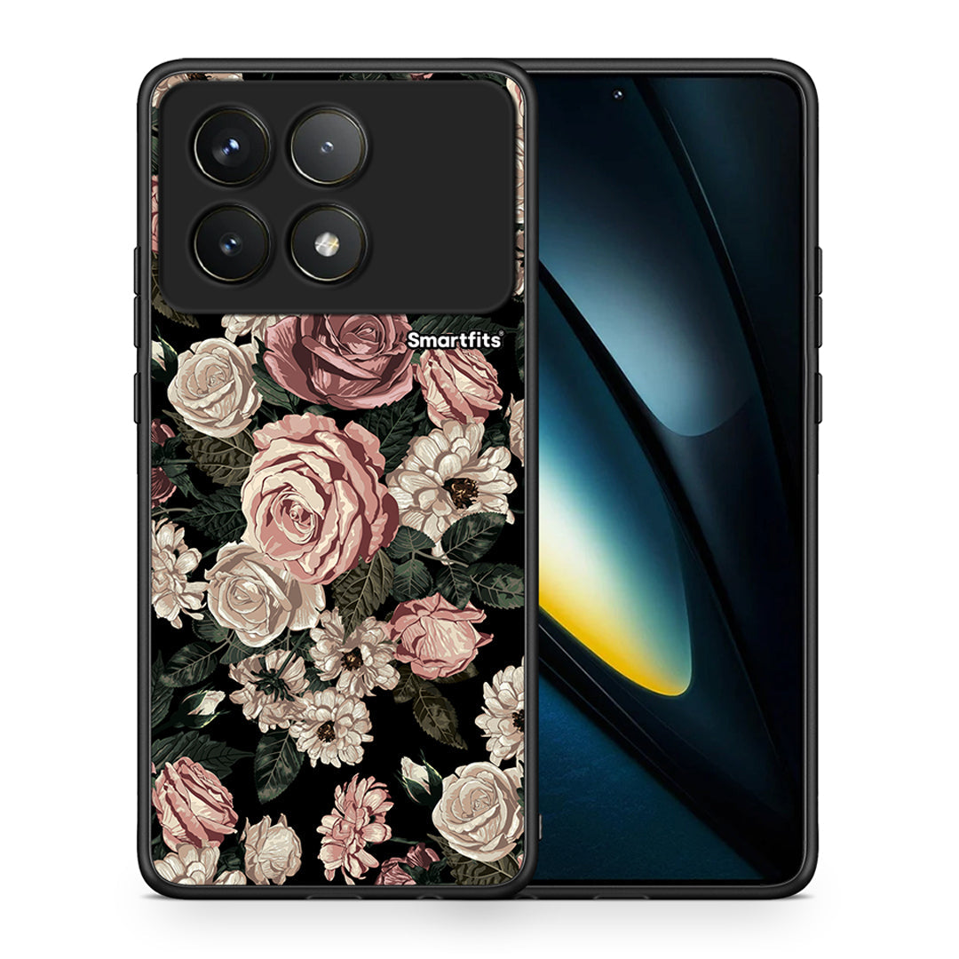 Θήκη Xiaomi Poco F6 Pro 5G Wild Roses Flower από τη Smartfits με σχέδιο στο πίσω μέρος και μαύρο περίβλημα | Xiaomi Poco F6 Pro 5G Wild Roses Flower case with colorful back and black bezels