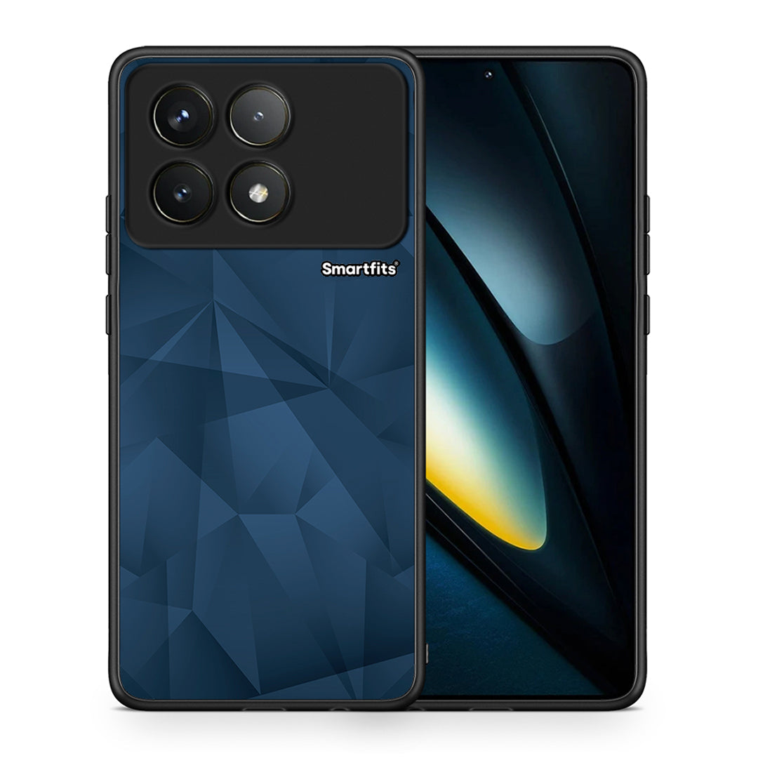 Θήκη Xiaomi Poco F6 Pro 5G Blue Abstract Geometric από τη Smartfits με σχέδιο στο πίσω μέρος και μαύρο περίβλημα | Xiaomi Poco F6 Pro 5G Blue Abstract Geometric case with colorful back and black bezels