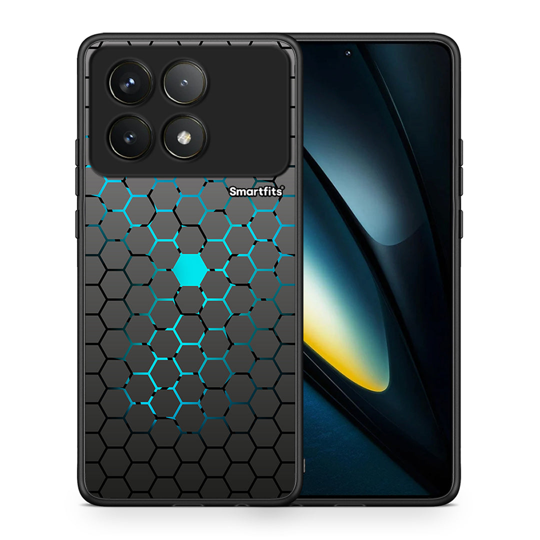 Θήκη Xiaomi Poco F6 Pro 5G Hexagonal Geometric από τη Smartfits με σχέδιο στο πίσω μέρος και μαύρο περίβλημα | Xiaomi Poco F6 Pro 5G Hexagonal Geometric case with colorful back and black bezels