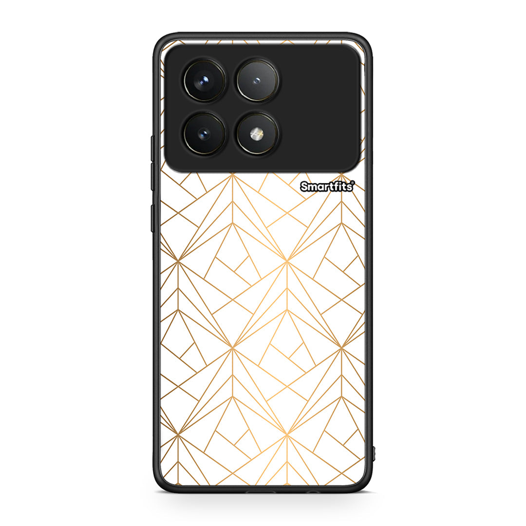 111 - Xiaomi Poco F6 Pro 5G Luxury White Geometric case, cover, bumper