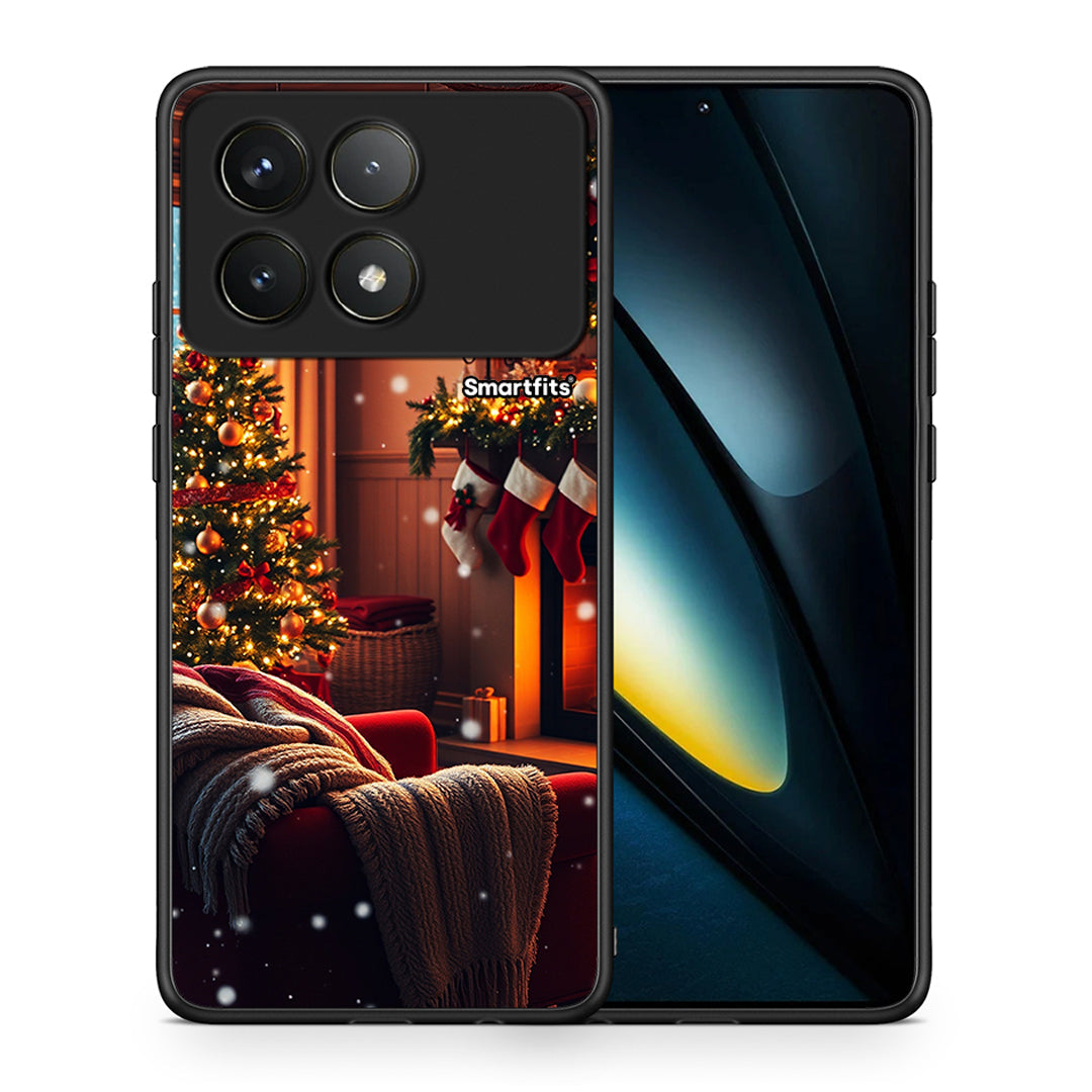 Θήκη Xiaomi Poco F6 Pro 5G Home For Christmas από τη Smartfits με σχέδιο στο πίσω μέρος και μαύρο περίβλημα | Xiaomi Poco F6 Pro 5G Home For Christmas case with colorful back and black bezels