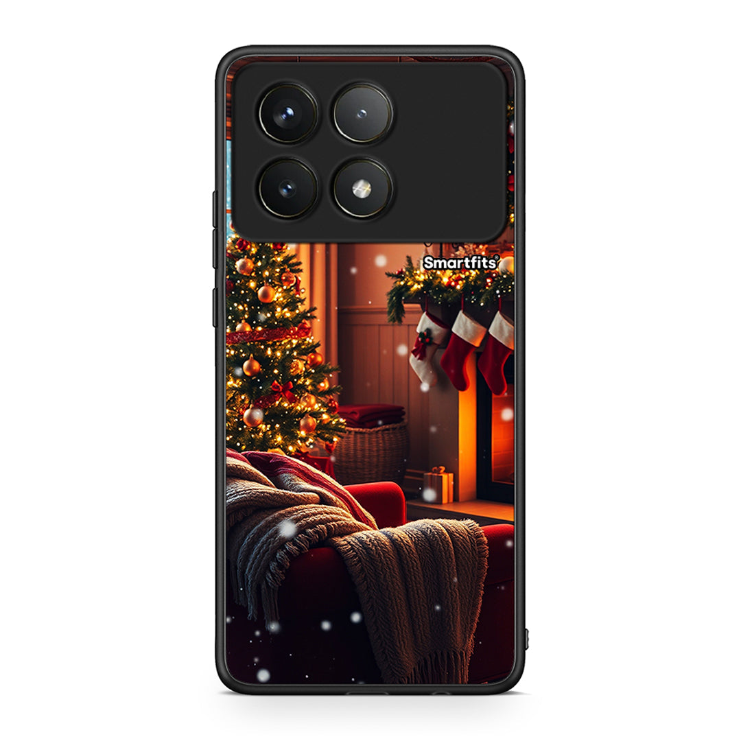 Xiaomi Poco F6 Pro 5G Home For Christmas θήκη από τη Smartfits με σχέδιο στο πίσω μέρος και μαύρο περίβλημα | Smartphone case with colorful back and black bezels by Smartfits