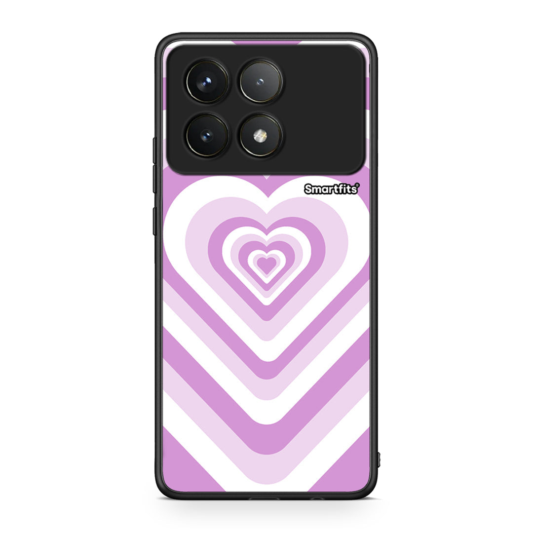 Xiaomi Poco F6 Pro 5G Lilac Hearts θήκη από τη Smartfits με σχέδιο στο πίσω μέρος και μαύρο περίβλημα | Smartphone case with colorful back and black bezels by Smartfits