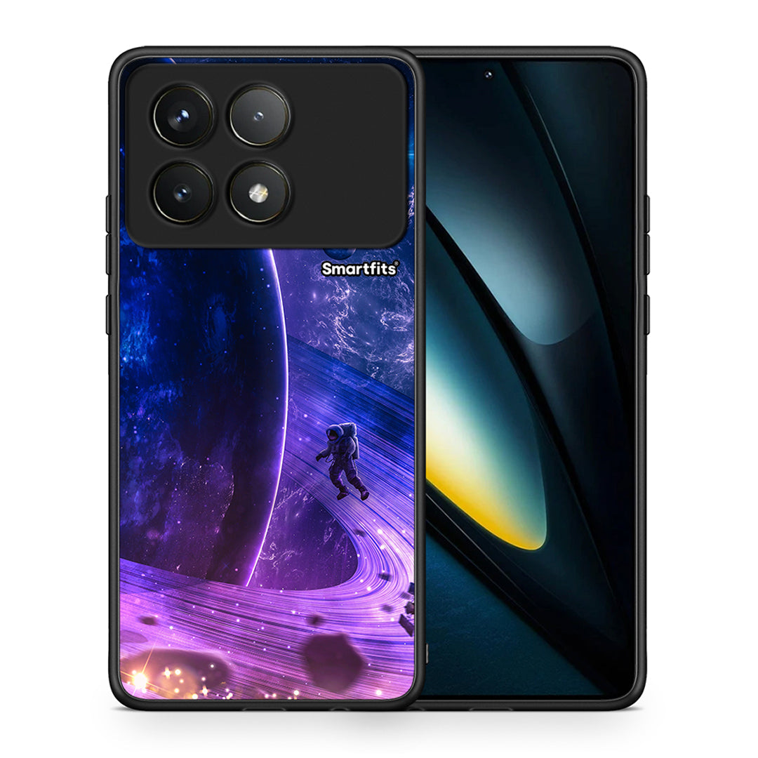 Θήκη Xiaomi Poco F6 Pro 5G Lost Astronaut από τη Smartfits με σχέδιο στο πίσω μέρος και μαύρο περίβλημα | Xiaomi Poco F6 Pro 5G Lost Astronaut case with colorful back and black bezels