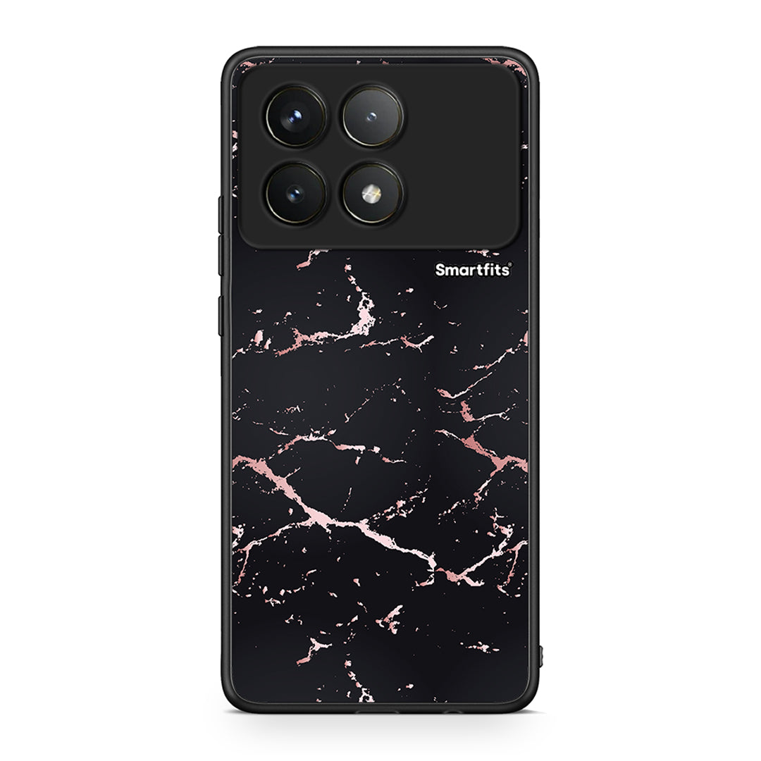 4 - Xiaomi Poco F6 Pro 5G Black Rosegold Marble case, cover, bumper