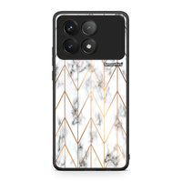 Thumbnail for 44 - Xiaomi Poco F6 Pro 5G Gold Geometric Marble case, cover, bumper