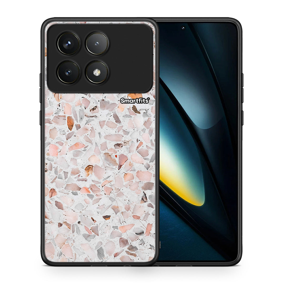 Θήκη Xiaomi Poco F6 Pro 5G Marble Terrazzo από τη Smartfits με σχέδιο στο πίσω μέρος και μαύρο περίβλημα | Xiaomi Poco F6 Pro 5G Marble Terrazzo case with colorful back and black bezels