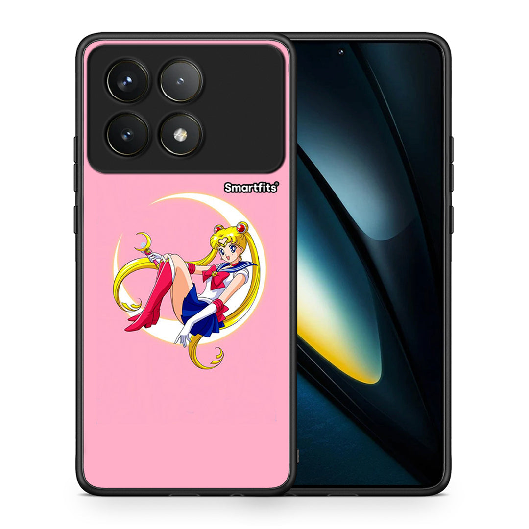 Θήκη Xiaomi Poco F6 Pro 5G Moon Girl από τη Smartfits με σχέδιο στο πίσω μέρος και μαύρο περίβλημα | Xiaomi Poco F6 Pro 5G Moon Girl case with colorful back and black bezels