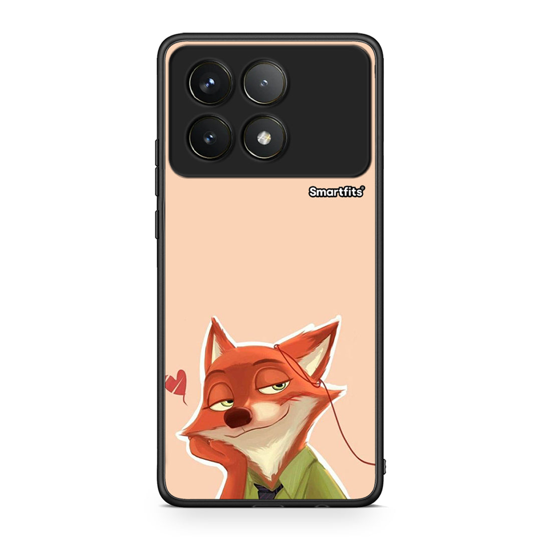 Xiaomi Poco F6 Pro 5G Nick Wilde And Judy Hopps Love 1 θήκη από τη Smartfits με σχέδιο στο πίσω μέρος και μαύρο περίβλημα | Smartphone case with colorful back and black bezels by Smartfits