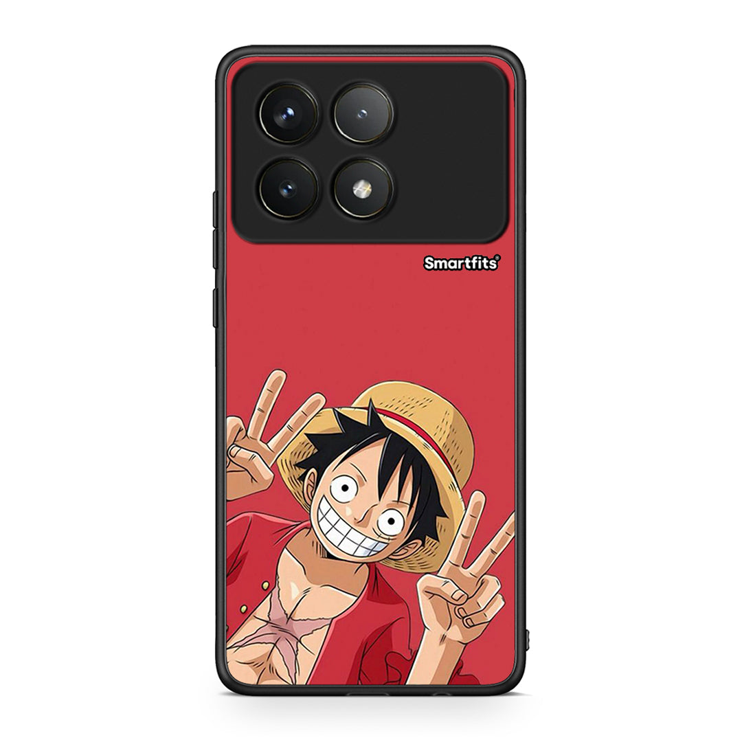 Xiaomi Poco F6 Pro 5G Pirate Luffy Θήκη από τη Smartfits με σχέδιο στο πίσω μέρος και μαύρο περίβλημα | Smartphone case with colorful back and black bezels by Smartfits