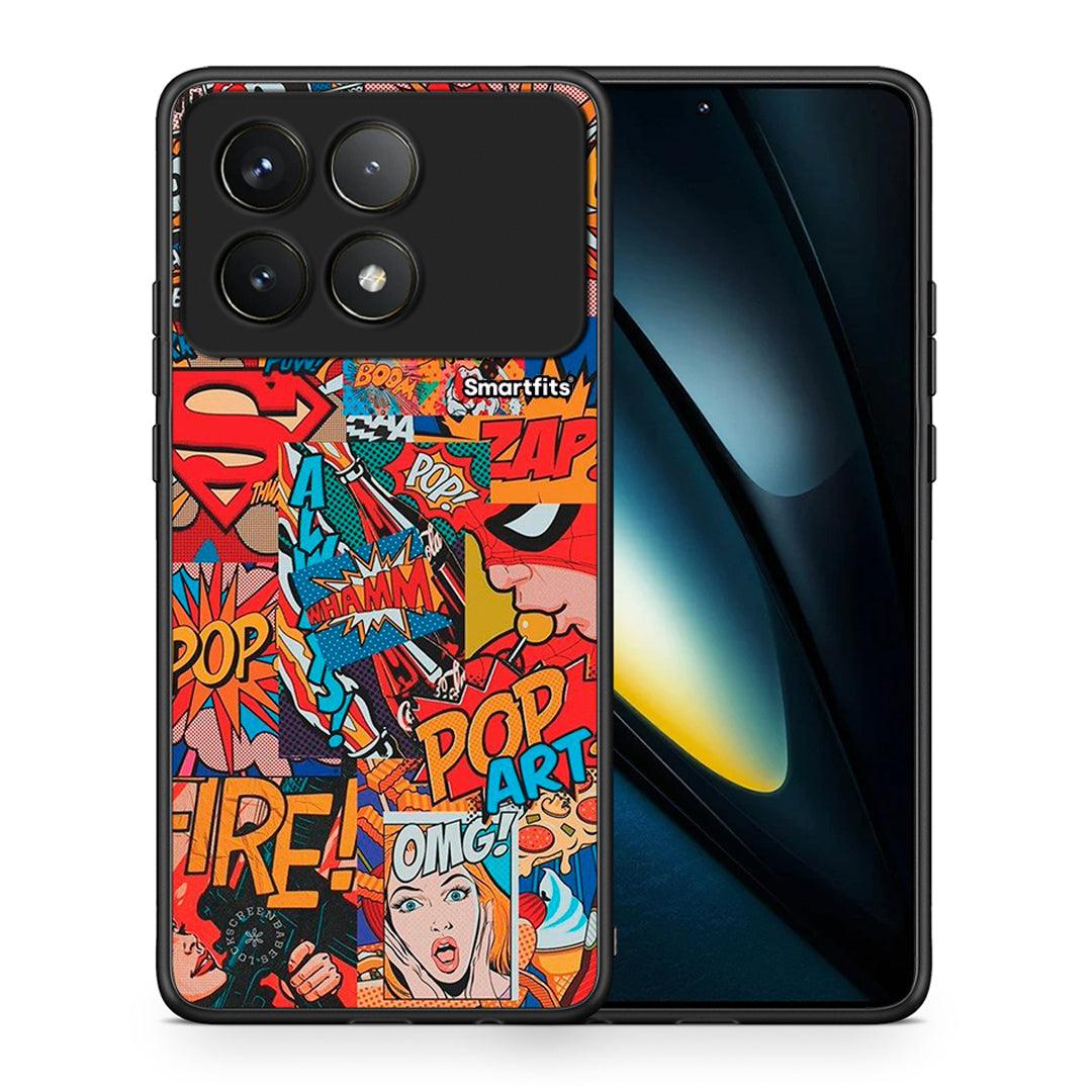 Θήκη Xiaomi Poco F6 Pro 5G PopArt OMG από τη Smartfits με σχέδιο στο πίσω μέρος και μαύρο περίβλημα | Xiaomi Poco F6 Pro 5G PopArt OMG case with colorful back and black bezels