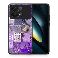 Thumbnail for Θήκη Xiaomi Poco F6 Pro 5G Purple Aesthetic Collage από τη Smartfits με σχέδιο στο πίσω μέρος και μαύρο περίβλημα | Xiaomi Poco F6 Pro 5G Purple Aesthetic Collage case with colorful back and black bezels