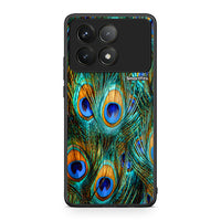 Thumbnail for Xiaomi Poco F6 Pro 5G Real Peacock Feathers θήκη από τη Smartfits με σχέδιο στο πίσω μέρος και μαύρο περίβλημα | Smartphone case with colorful back and black bezels by Smartfits