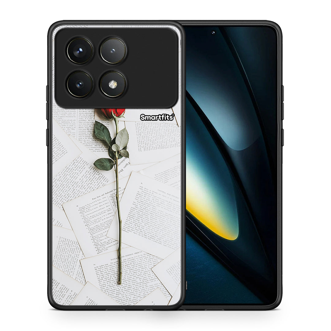 Θήκη Xiaomi Poco F6 Pro 5G Red Rose από τη Smartfits με σχέδιο στο πίσω μέρος και μαύρο περίβλημα | Xiaomi Poco F6 Pro 5G Red Rose case with colorful back and black bezels