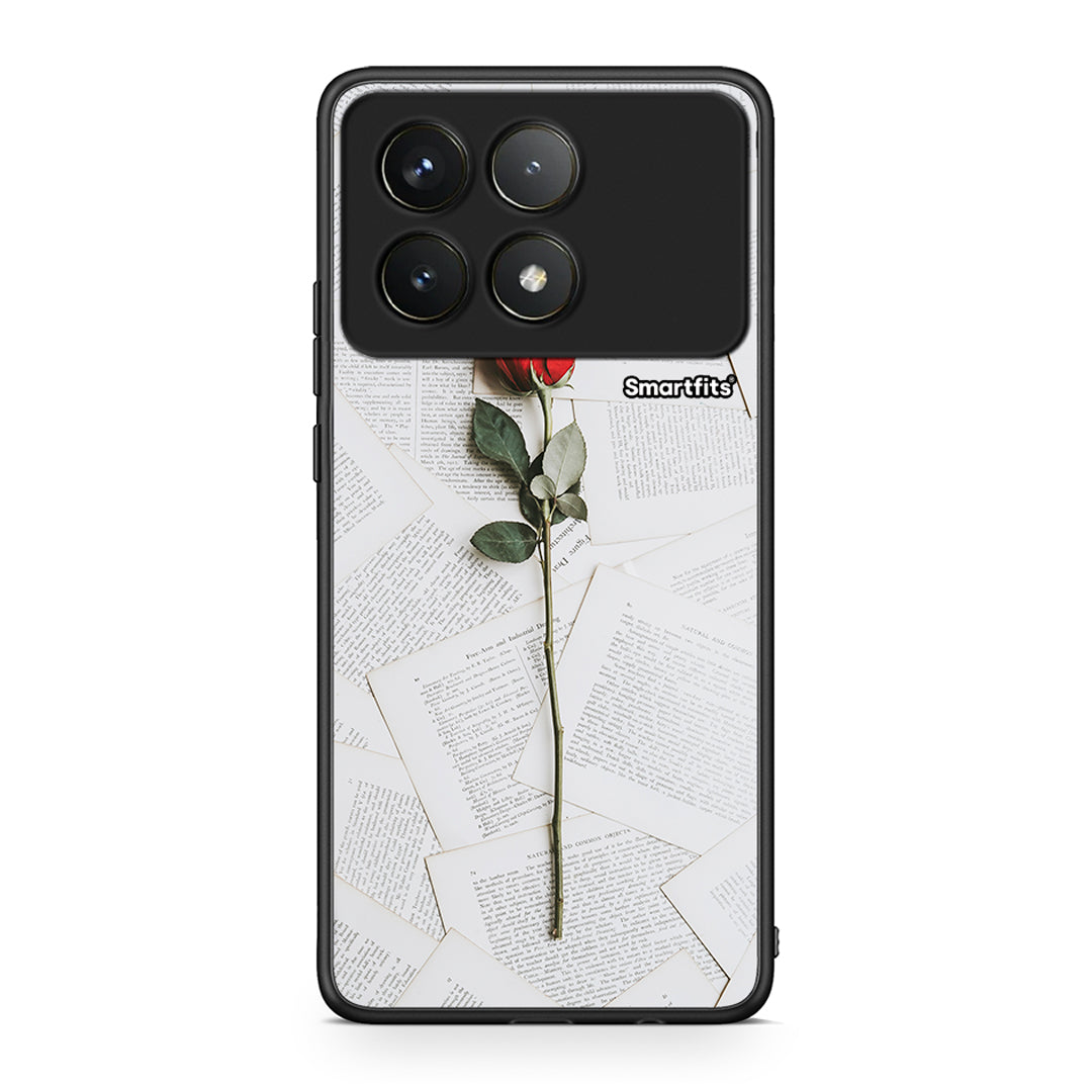 Xiaomi Poco F6 Pro 5G Red Rose θήκη από τη Smartfits με σχέδιο στο πίσω μέρος και μαύρο περίβλημα | Smartphone case with colorful back and black bezels by Smartfits