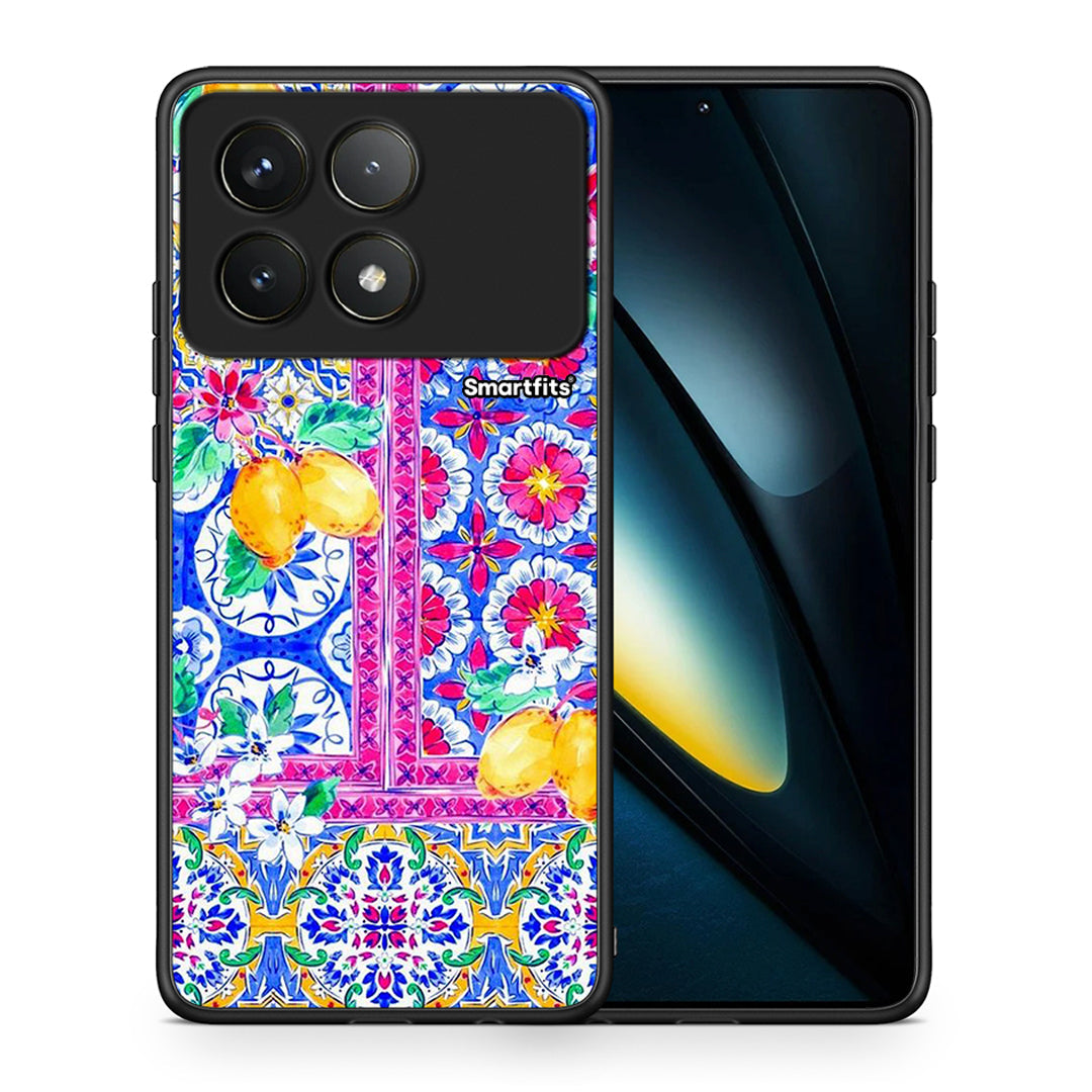 Θήκη Xiaomi Poco F6 Pro 5G Retro Spring από τη Smartfits με σχέδιο στο πίσω μέρος και μαύρο περίβλημα | Xiaomi Poco F6 Pro 5G Retro Spring case with colorful back and black bezels