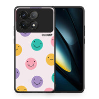 Thumbnail for Θήκη Xiaomi Poco F6 Pro 5G Smiley Faces από τη Smartfits με σχέδιο στο πίσω μέρος και μαύρο περίβλημα | Xiaomi Poco F6 Pro 5G Smiley Faces case with colorful back and black bezels