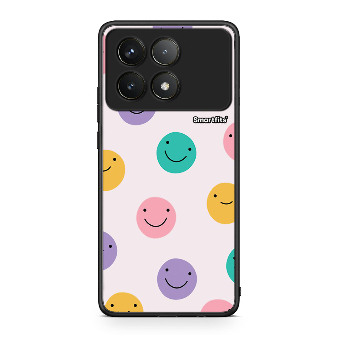 Xiaomi Poco F6 Pro 5G Smiley Faces θήκη από τη Smartfits με σχέδιο στο πίσω μέρος και μαύρο περίβλημα | Smartphone case with colorful back and black bezels by Smartfits