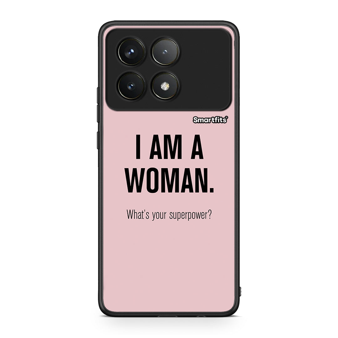 Xiaomi Poco F6 Pro 5G Superpower Woman θήκη από τη Smartfits με σχέδιο στο πίσω μέρος και μαύρο περίβλημα | Smartphone case with colorful back and black bezels by Smartfits